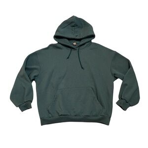 Baggy stone green pull over hoodie